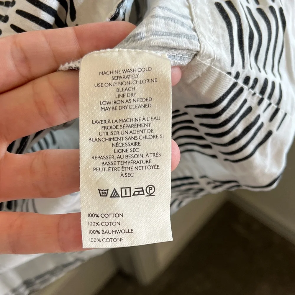 Maeve White & Black Cotton Dress - Size L - Picture 3 of 7